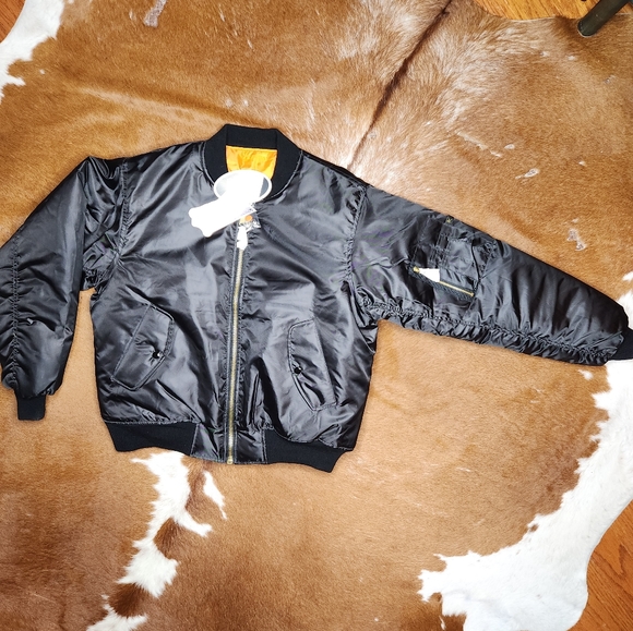 NWT! Rothco MA-1 Flight Jacket Black Large - Picture 2 of 7